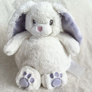 Little Miracles Baby White Bunny Rabbit Plush 12” Chubby Round Purple Costco